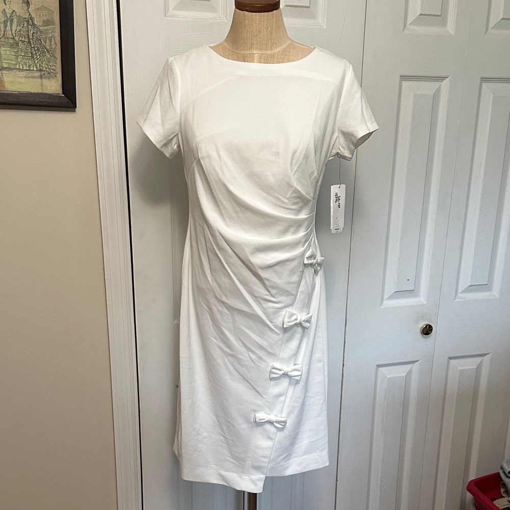 BCX White Dress with Bow Details